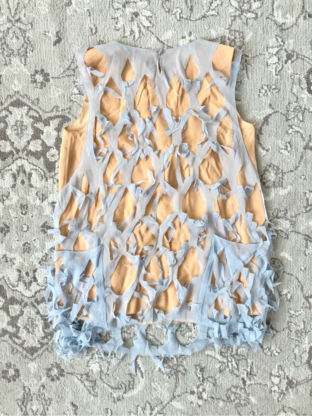Maison Margiela Pale Blue Deconstructed Silk Top with Underlay - Size 40IT - Picture 11 of 11